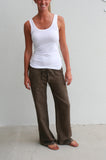 Womens Linen Pants Bungee Cord