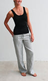 Womens Linen Pant Grey Scale