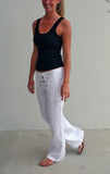 Womens Linen Pants Optic White