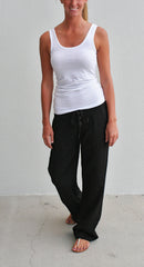 Womens Linen Pants Black